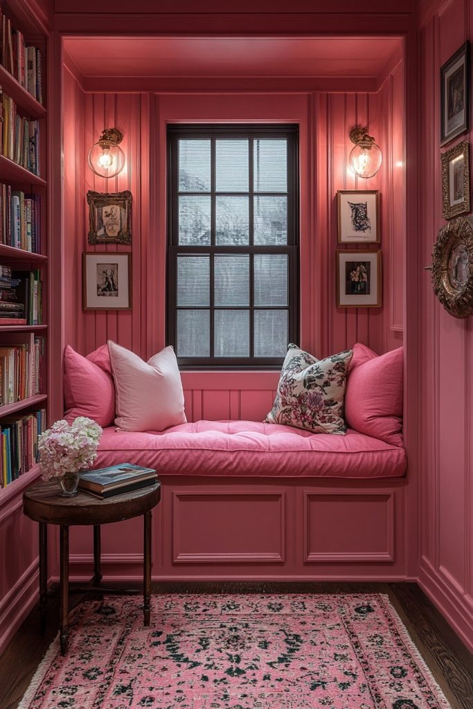 Comfortable Pink Reading Nooks