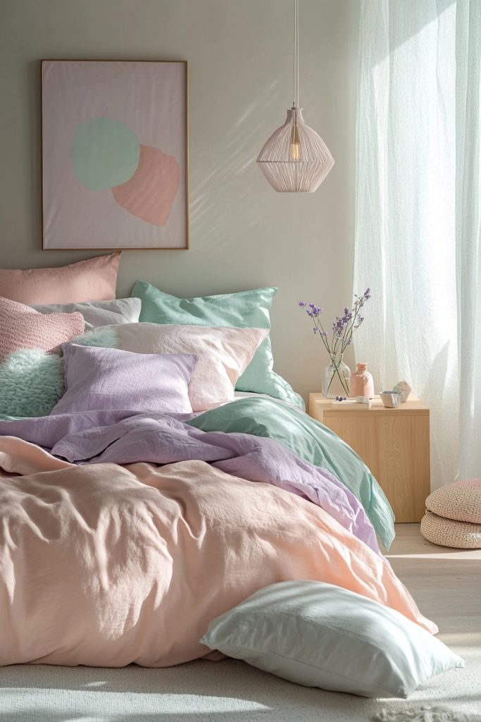 Dreamy Pastel Minimal Bedroom