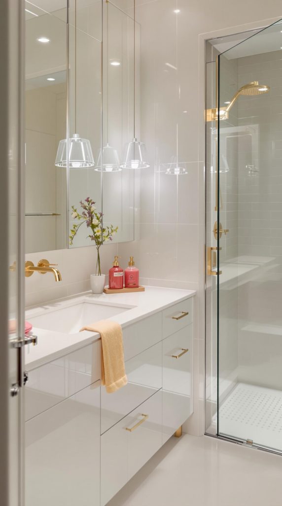 Glossy Finishes for Small Bathrooms