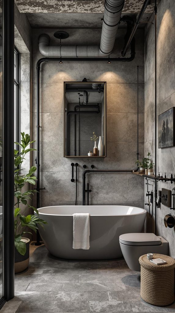 Industrial-Style Bathrooms