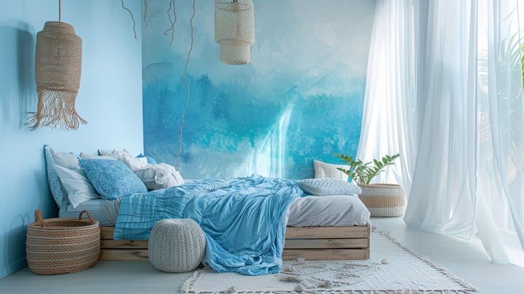 Light Blue Boho Bedroom