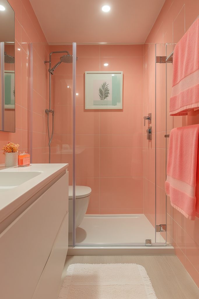 Minimalist Pink Spa Bathrooms