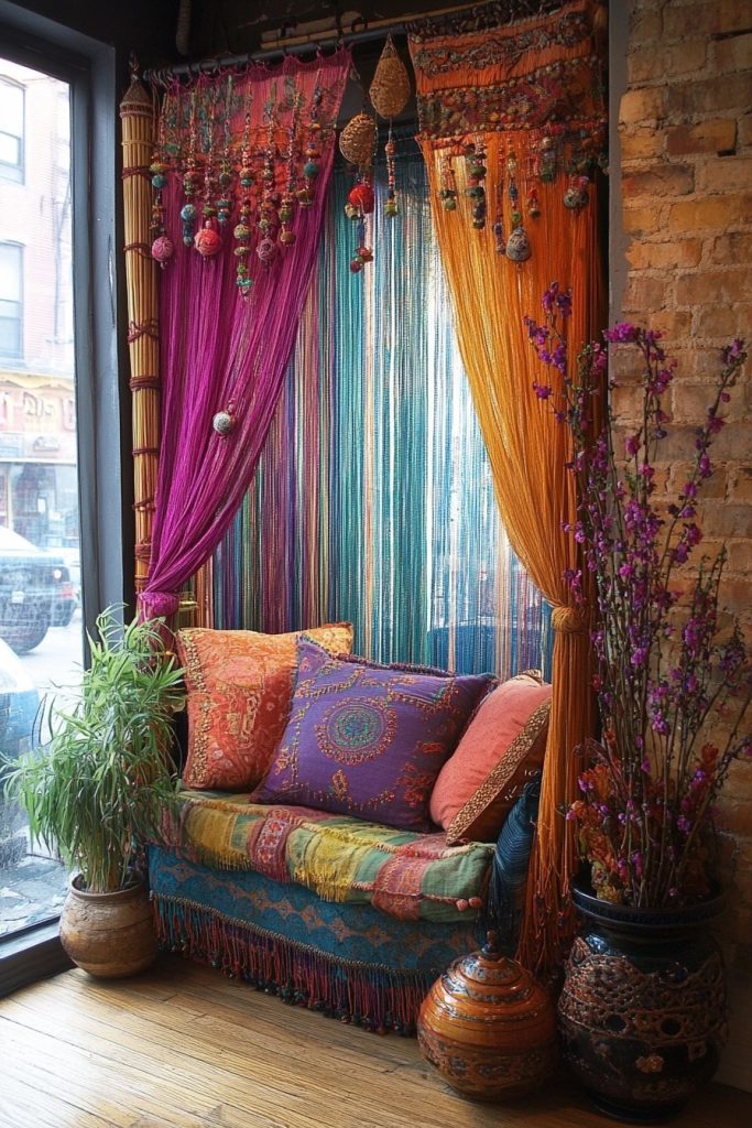 Playful Bamboo Beaded Curtains