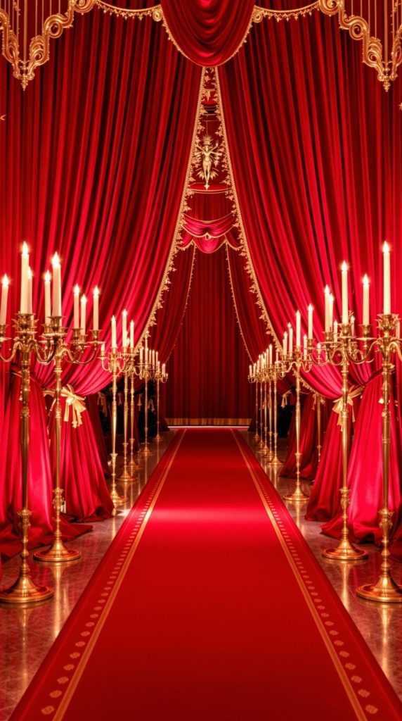 Regal Red and Gold Entrance