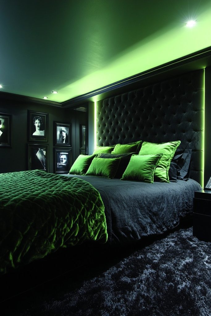 Sleek Neon Elegance Bedroom