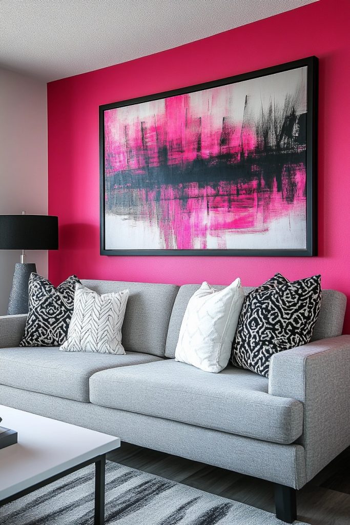 Striking Pink Accent Walls