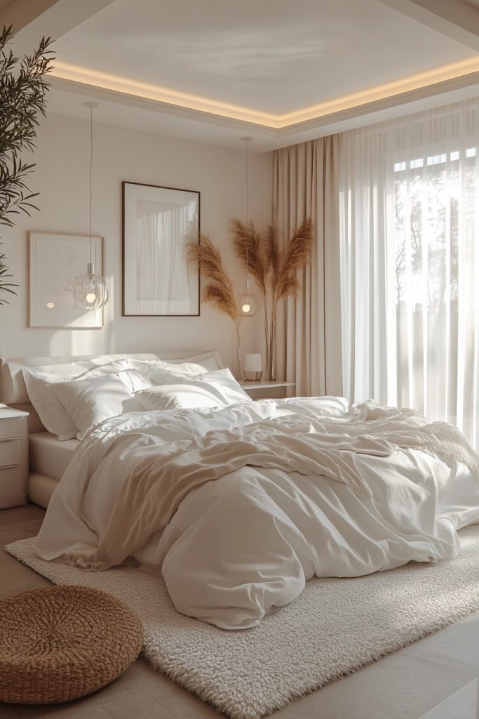 Tranquil White Minimalistic Bedroom