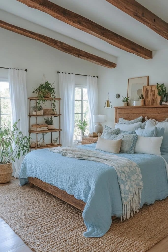 Azure Haven: Light Blue Boho Style