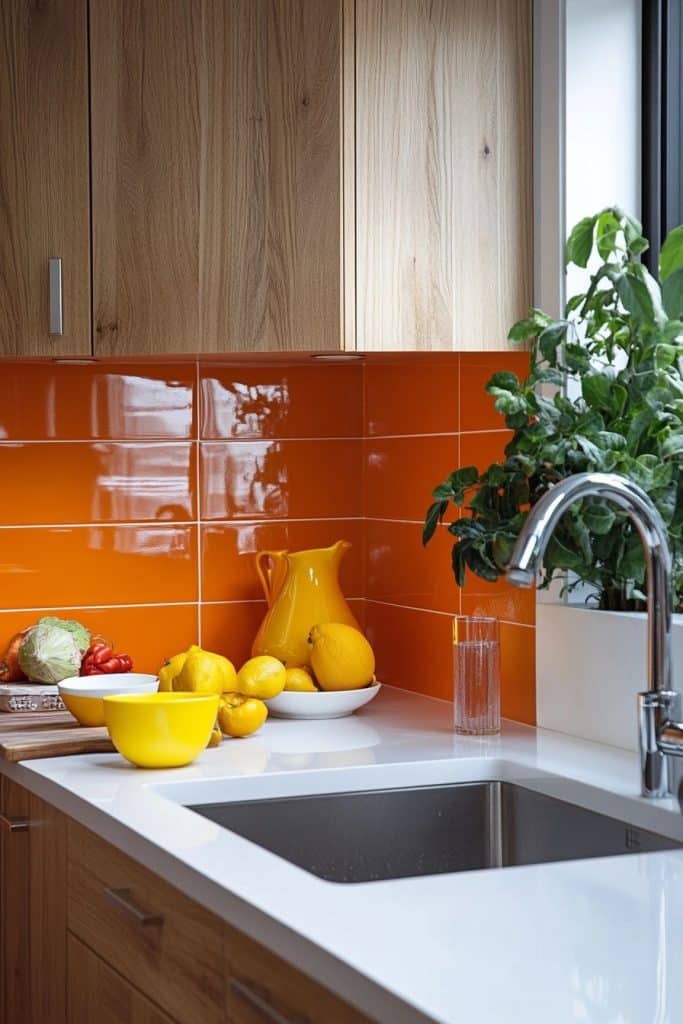 Bright Lacquered Backsplash