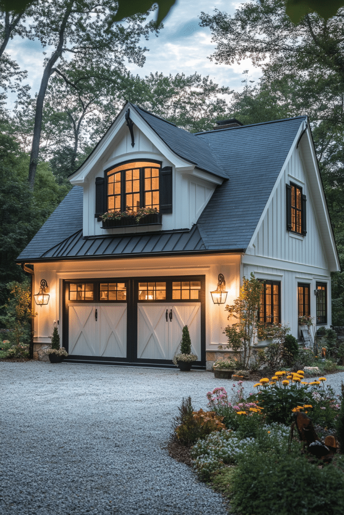 Charming Dormer Windows on Farmhouse Garage