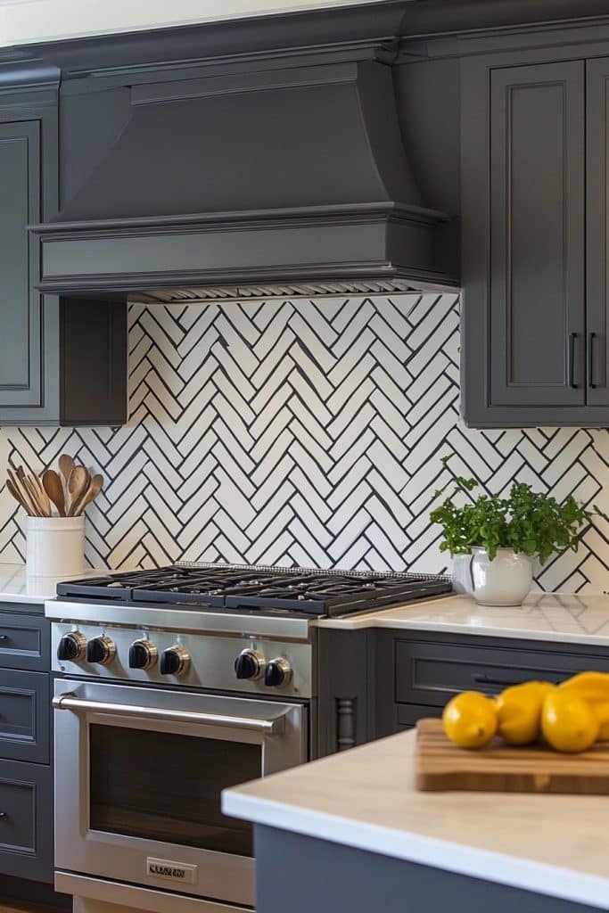 Chevron Stripes Backsplash