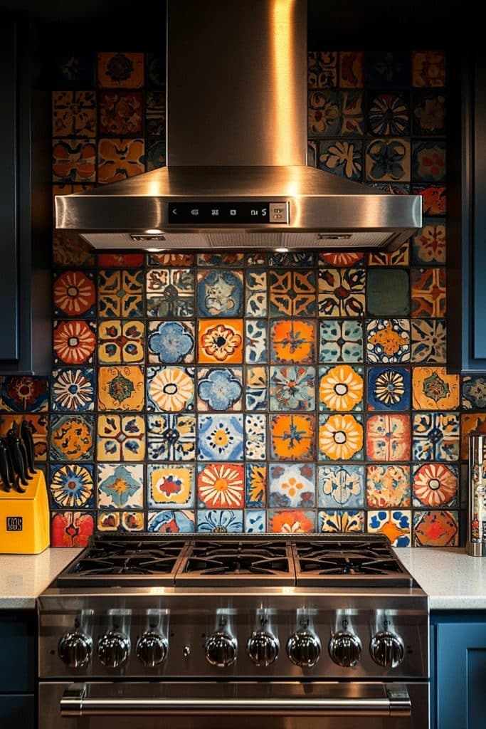 Colorful Ceramic Tile Backsplash