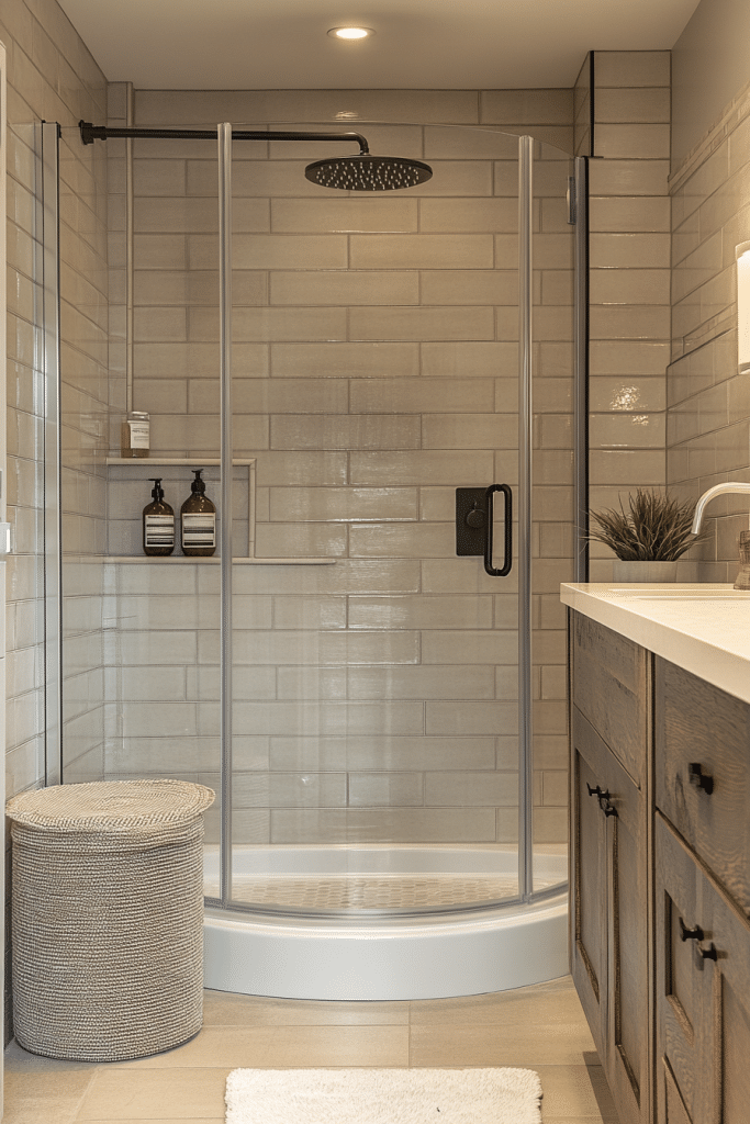 Compact Corner Shower Setup