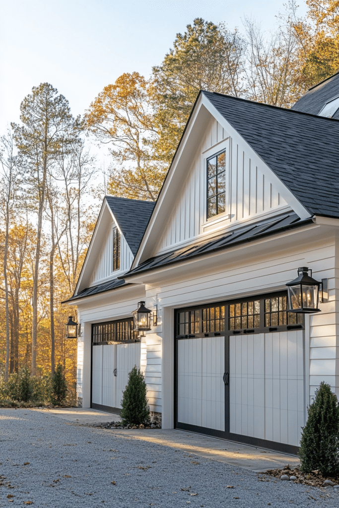 Contemporary Horizontal Slat Farmhouse Garage