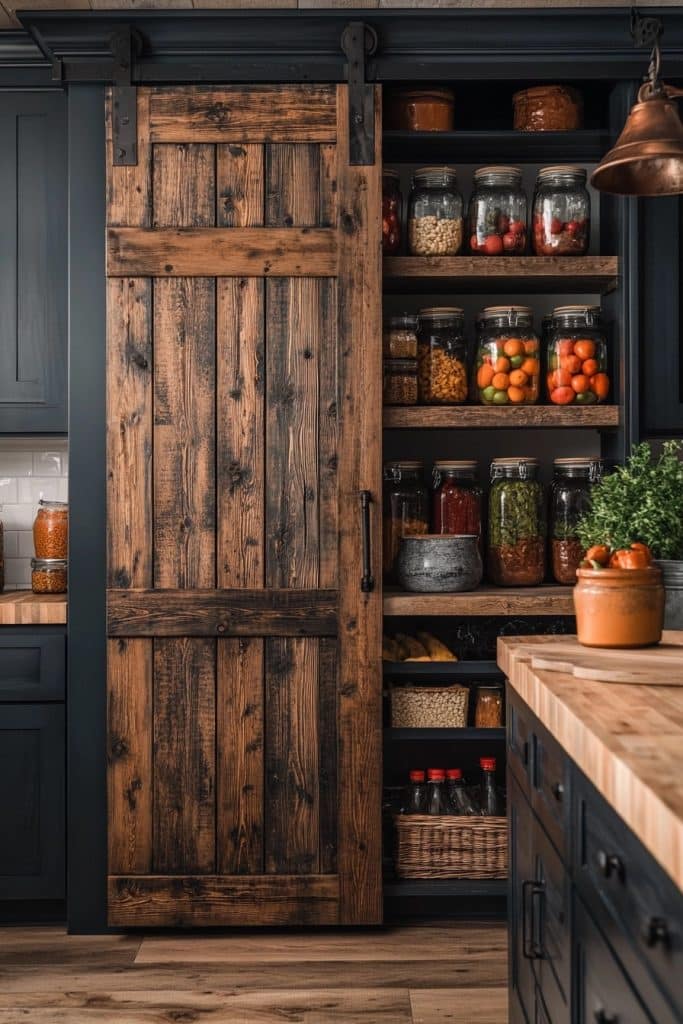 Countryside Charm: Sliding Barn Door Pantry