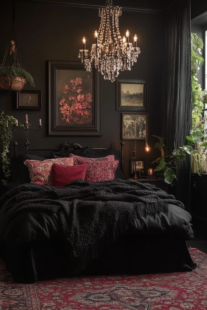 Cozy Midnight: Black Boho Retreat