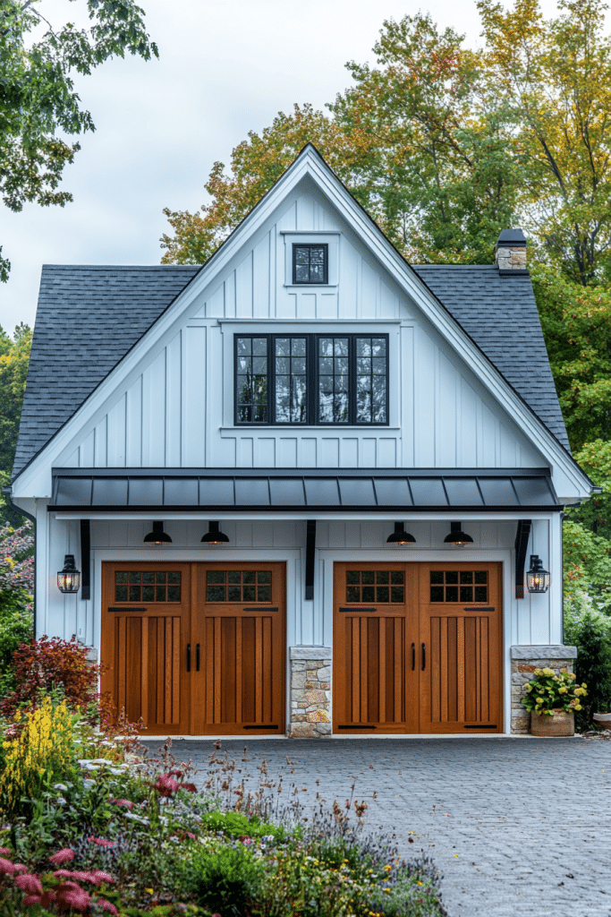 Custom Millwork Farmhouse Garage Design