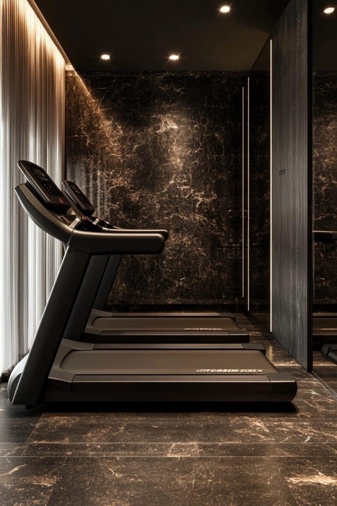 Dark-Themed Home Gym