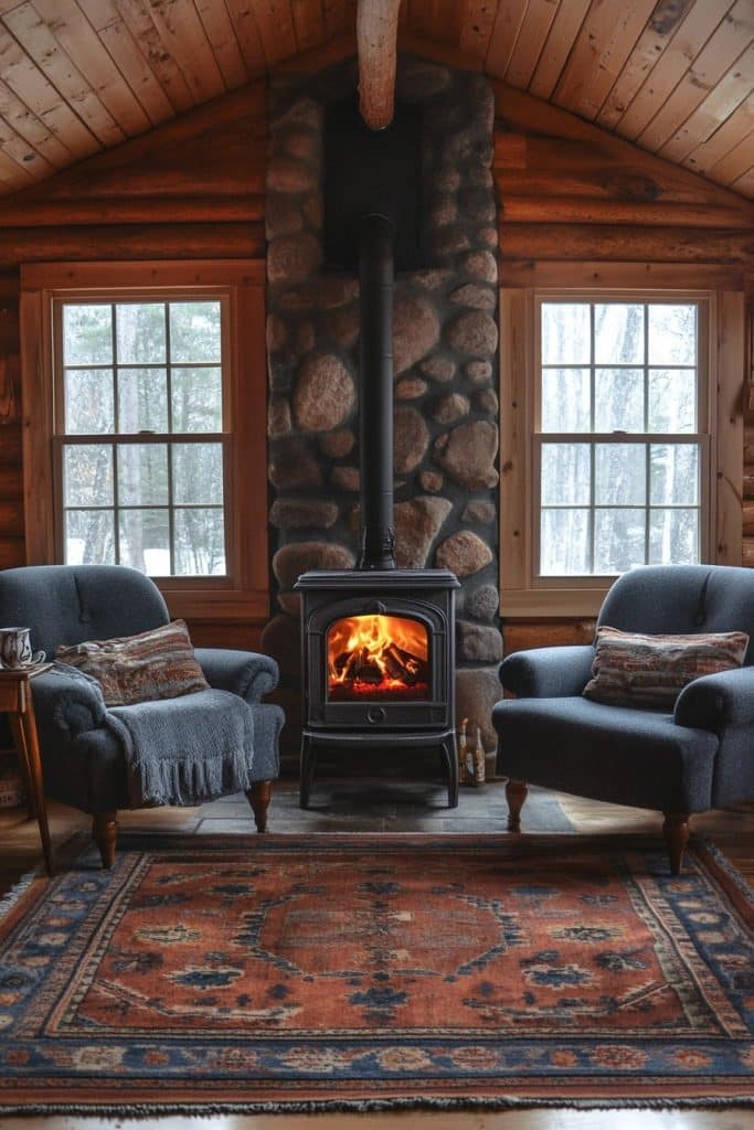 Efficient Wood Stove Lounge