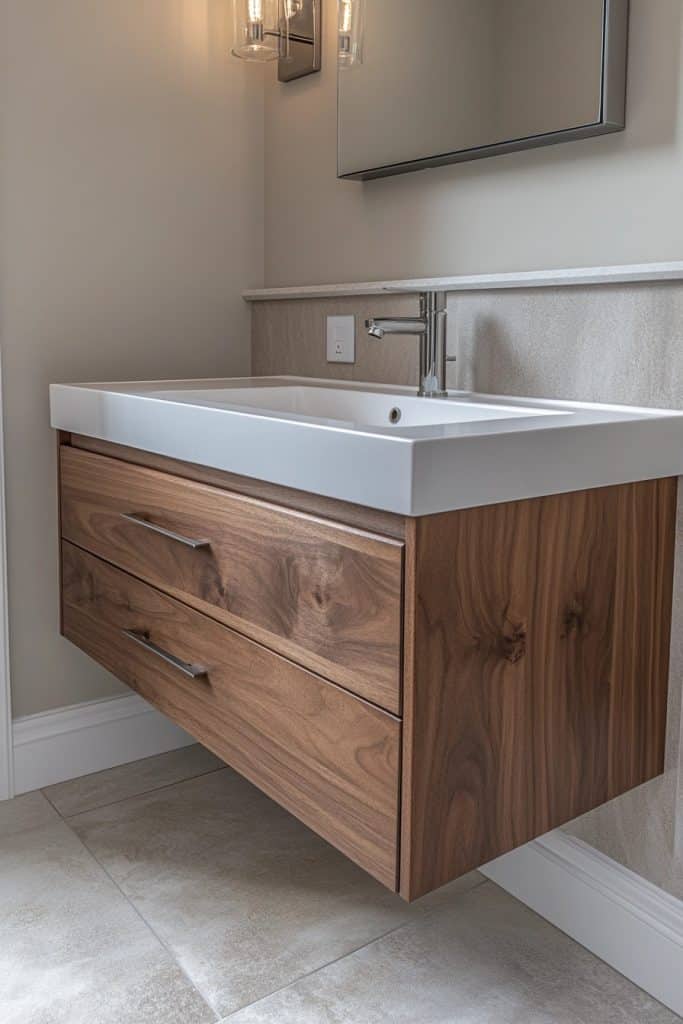 Floating Vanities for More Floor Space