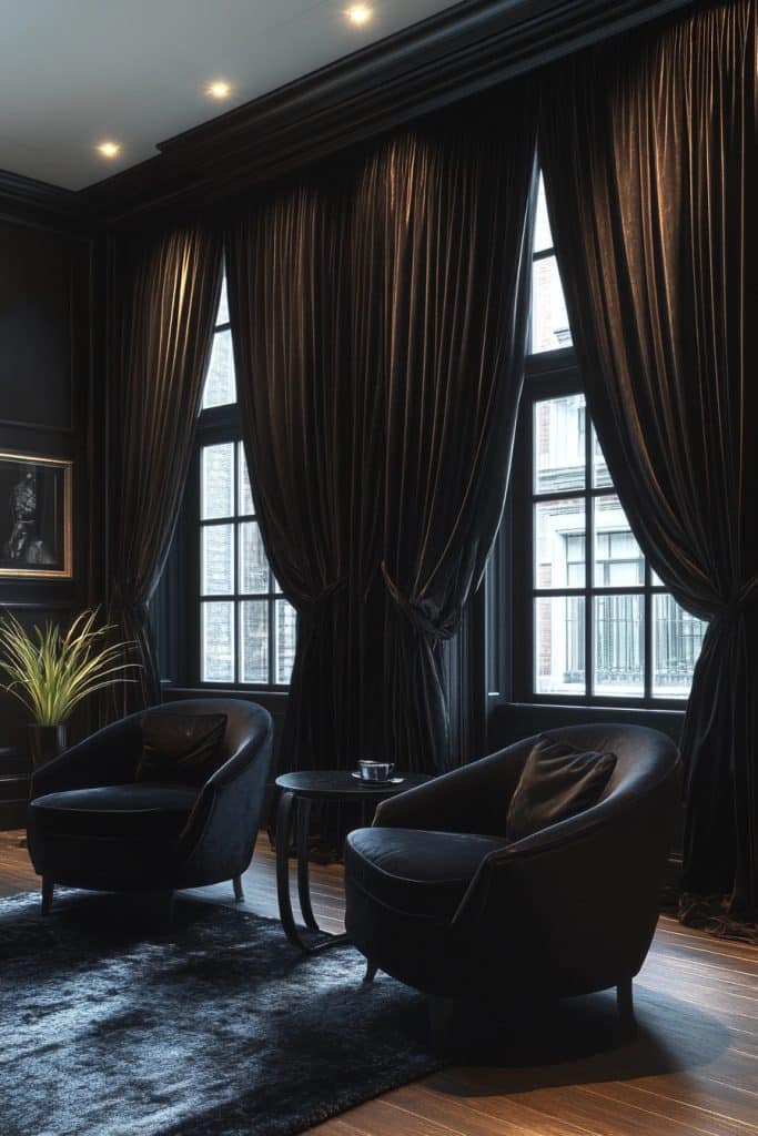 Glamorous Black Window Treatments