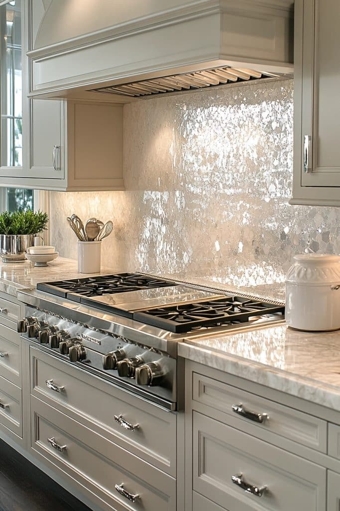 Glittering Quartzite Backsplash