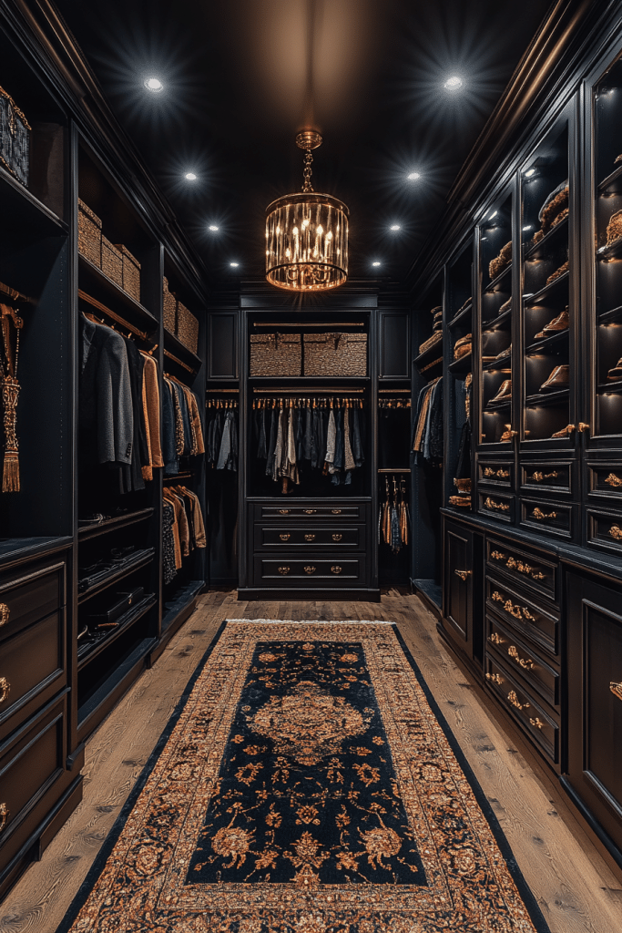 Gold Accented Closet Luxury