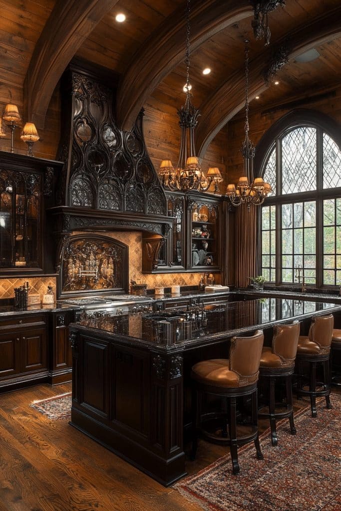 Gothic Revival: Dramatic Antique Kitchens