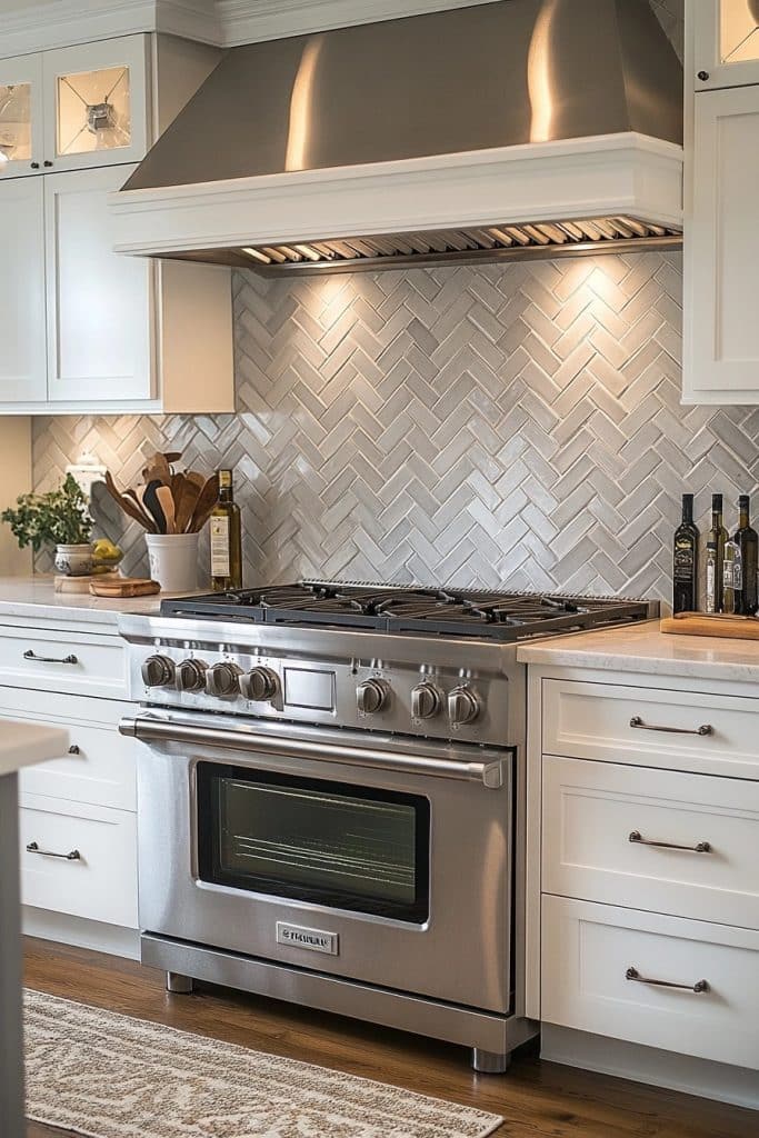 Herringbone Pattern Backsplash