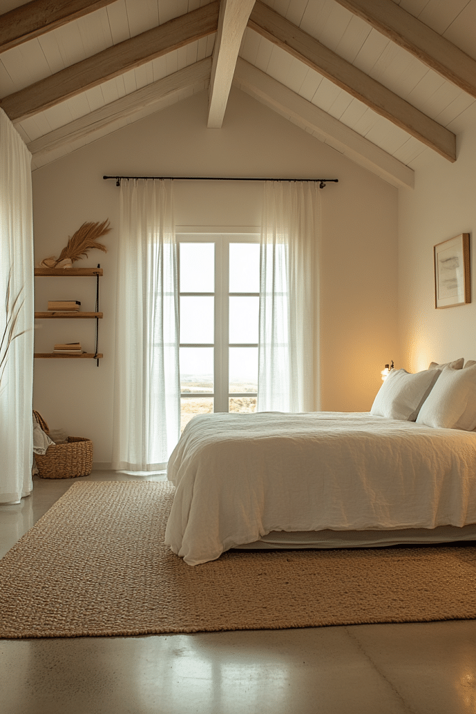 High-Ceiling Minimalist Bedroom