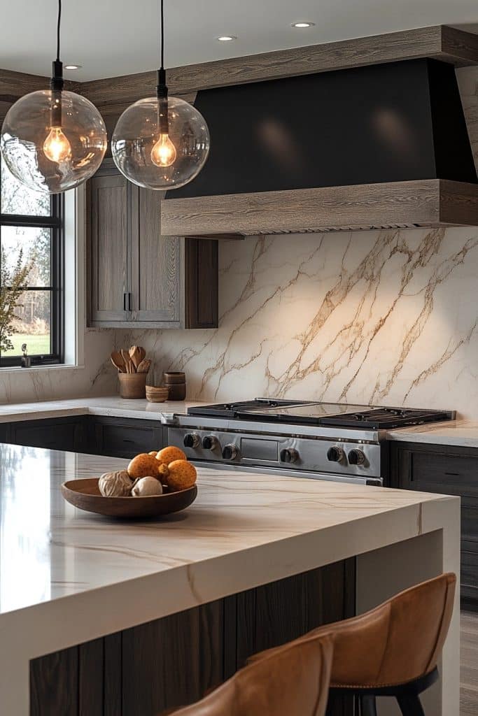 Luxurious Quartz Backsplash