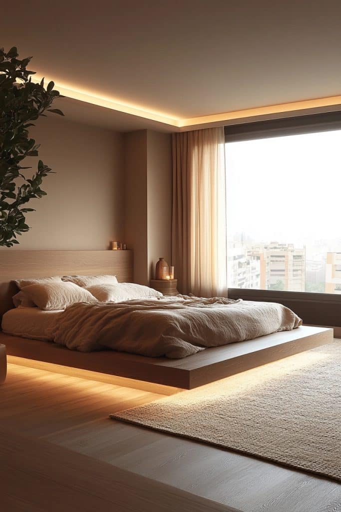 Minimalist Bedroom with Floating Bed