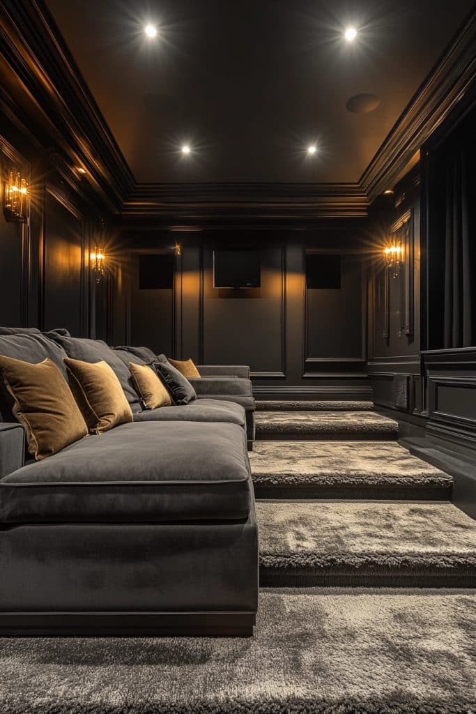 Noir-Inspired Home Theater