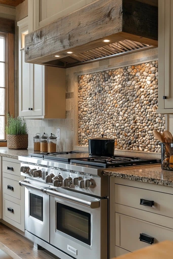 Pebble Tile Mosaic Backsplash