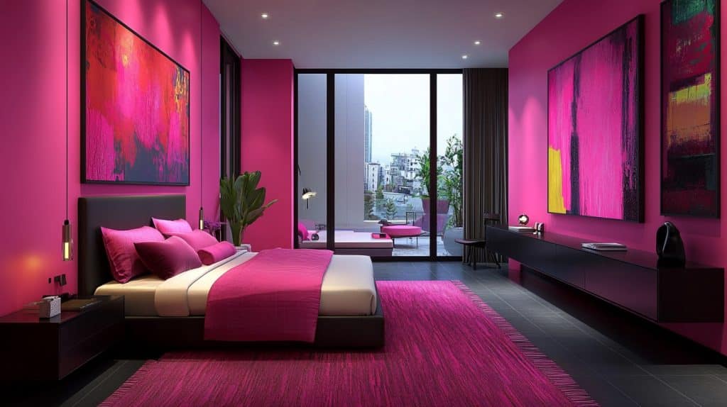 Pink and Black Bedroom