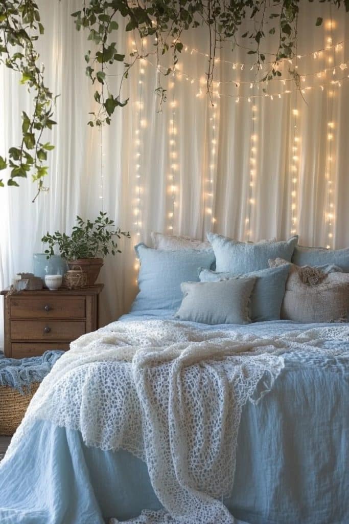 Romantic Blues: Ethereal Boho Bedroom