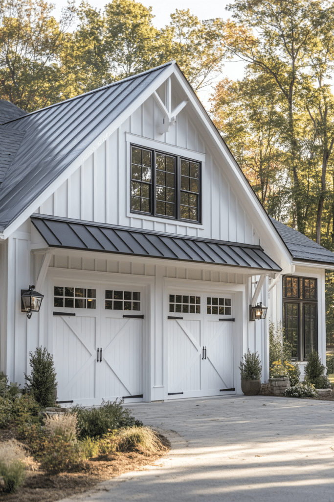 Rustic Shiplap Farmhouse Garage Design