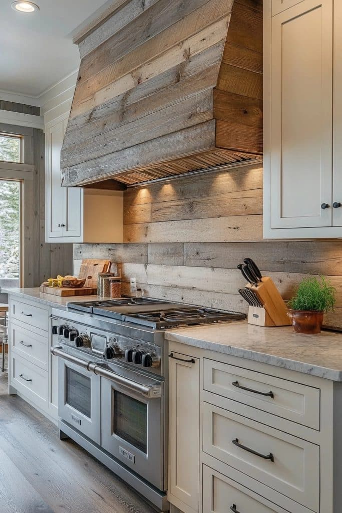 Rustic Wood Backsplash