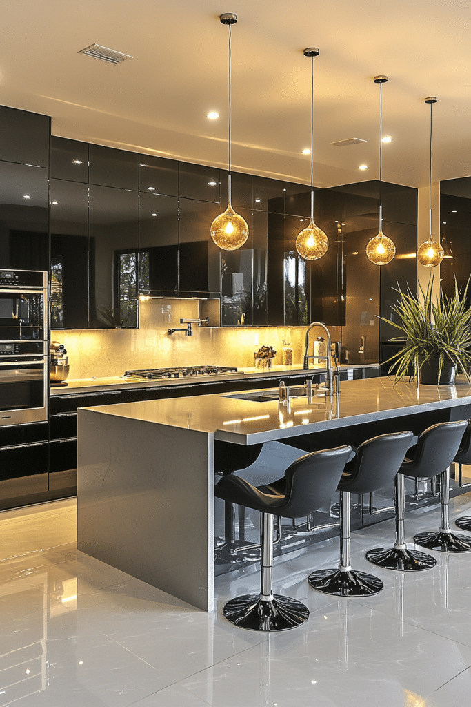 Shiny High-Gloss Kitchens