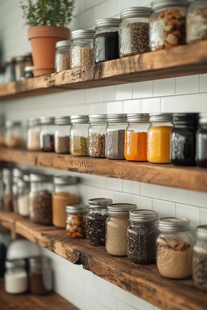 Simple Storage: Mason Jar Open Shelving