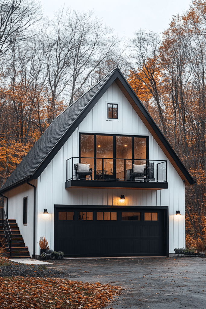 Spacious Two-Story Farmhouse Garage