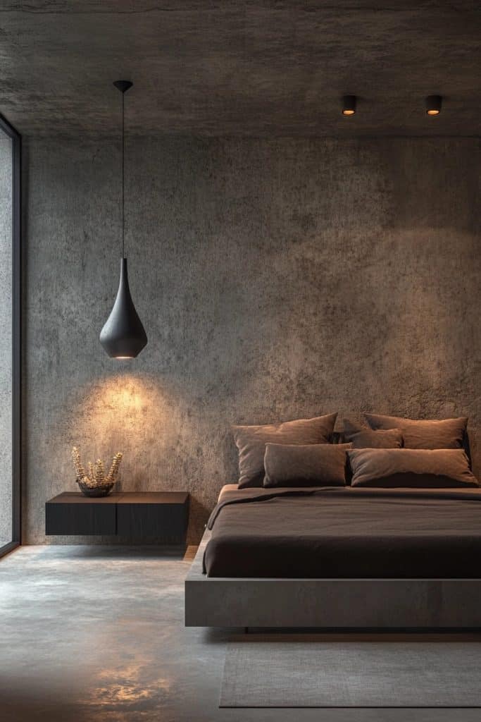 Textured Walls Minimalist Bedroom