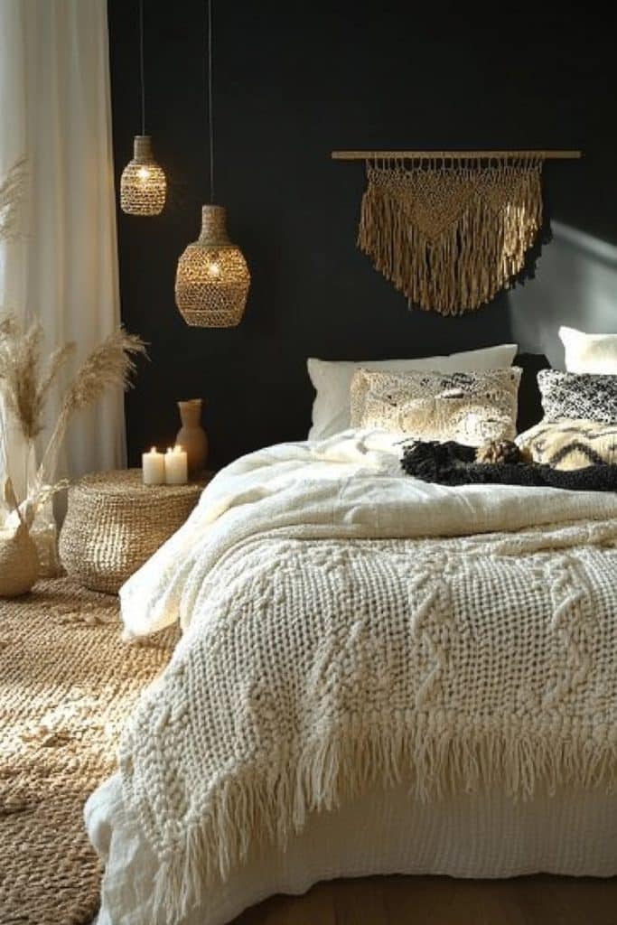 Velvet Night: Boho Bedroom Delight