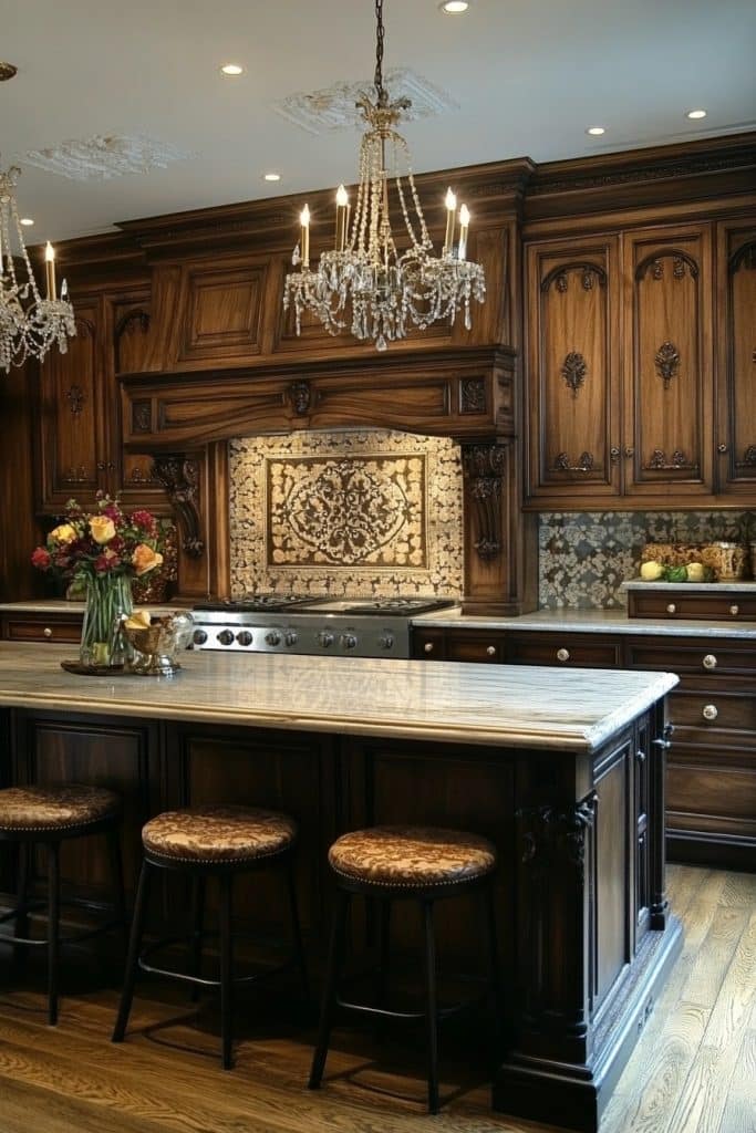 Rustic Warmth: Farmhouse Antique Kitchen