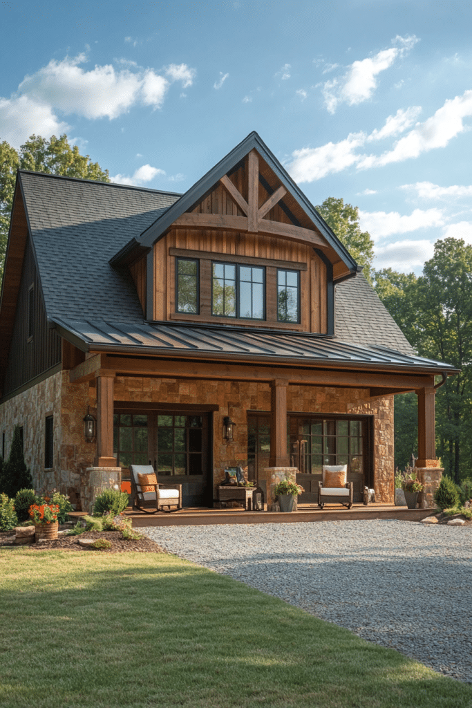 Welcoming Wraparound Porch Farmhouse Garage