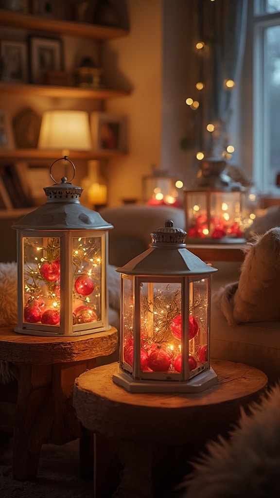 Ornament-Filled Lanterns