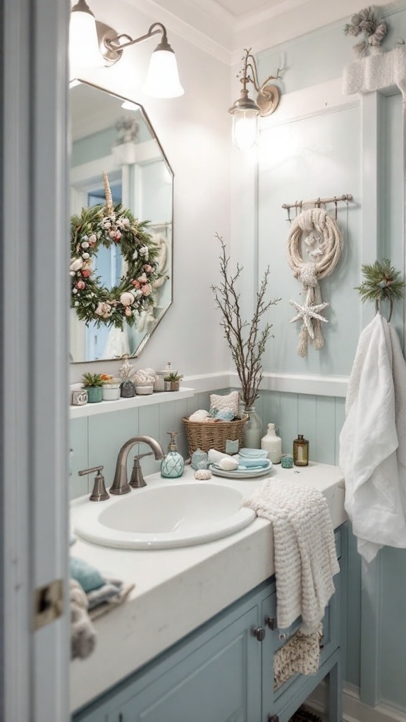 Coastal Christmas Bathroom