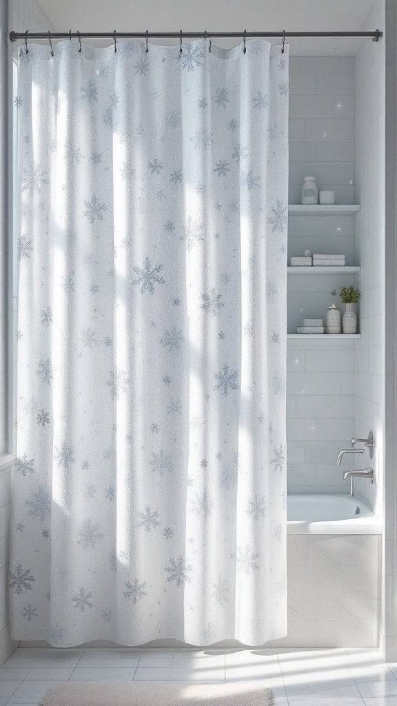 Snowflake Shower Curtain Elegance