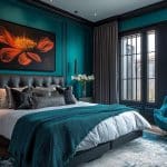 dark teal bedroom