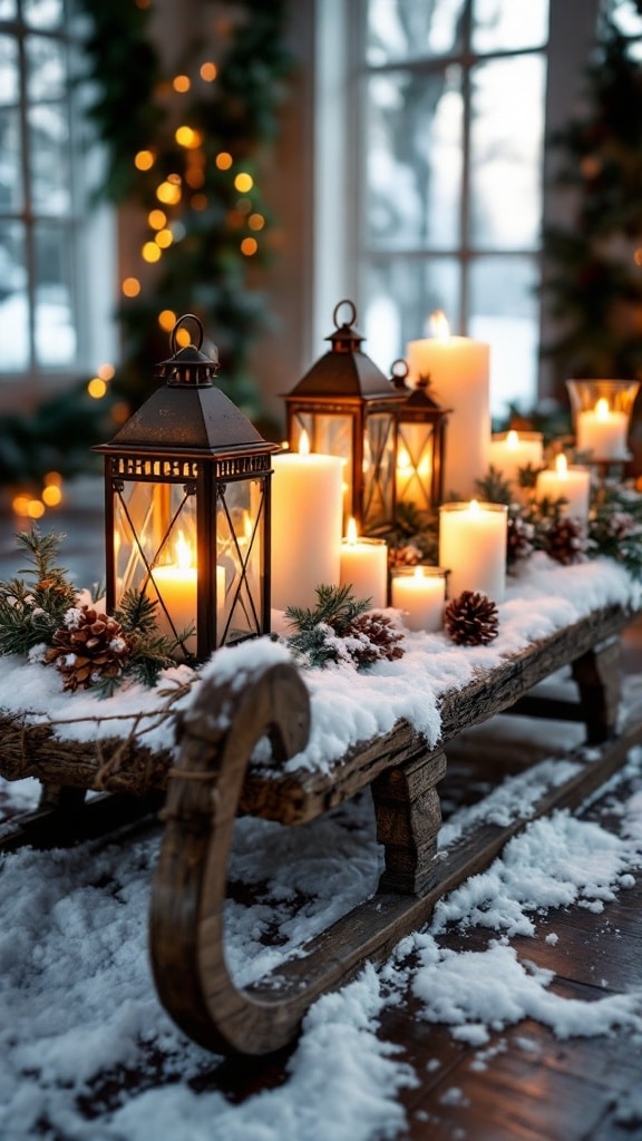 Vintage Sled Centerpieces